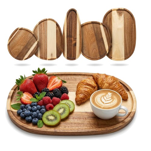Set acacia wood serving - wood,