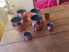 Copper Plating Mug Drinking Cups 4 Large 3 miniatures