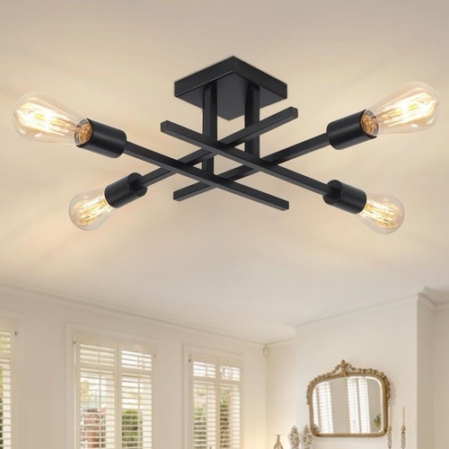 Light black sputnik ceiling - 4-light,