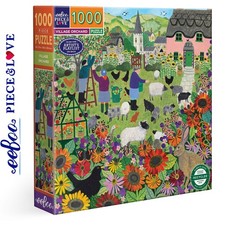 eeBoo VILLAGE ORCHARD 1000 pc Square Jigsaw Puzzle Super Deluxe PZT167