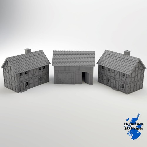 Timbered houses 15mm - timbered, ww2
