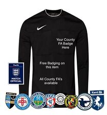 Nike 2022-2026 FA Referee Shirt with Free County FA Badge, Black L/S, All Sizes