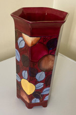 Rare Art Deco Charlotte Rhead Tubelined Vase Bursley Ware c1920's Pattern 736