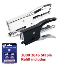 HEAVY DUTY STAPLER with 2000 STAPLES Office Desktop School Stationery Paper