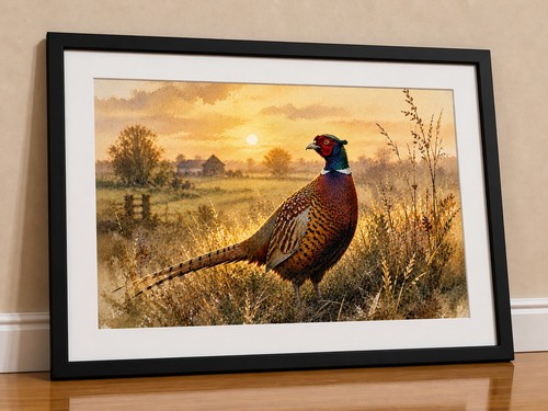 Pheasant art print - a4,