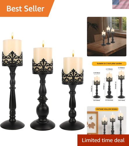Black vintage candle holder - vintage,