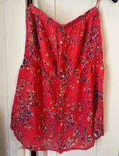 Cute floral red top Strapless
