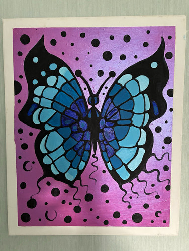 Blue butterfly acrylic - blue,