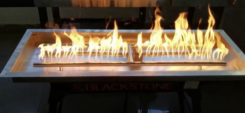 Fire pit insert with glass - fire,