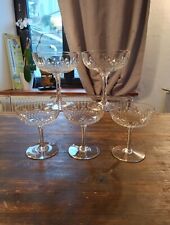Baccarat 5 Champagne Glasses Cut Crystal Scales Richelieu Model (L8)