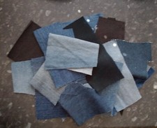 Denim Fabric Scraps Offcuts 200g Bag Mixed Recycled Jeans - Upcycling Crafts