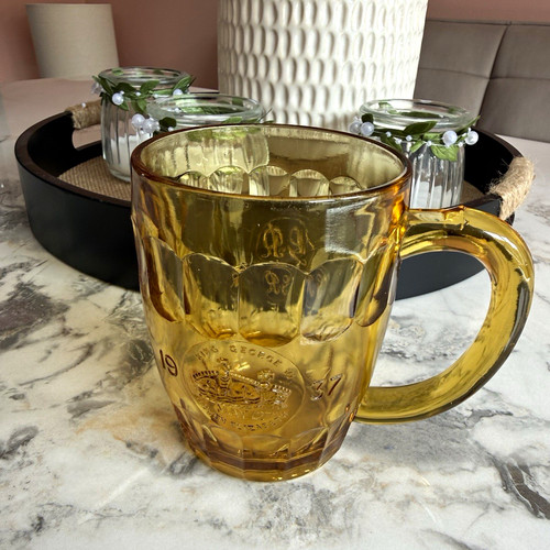 Amber glass pint beer mug - 1,