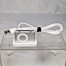 Apple iPod Shuffle 2nd Generation 1GB A1204 Silver MP3 Player with Charging Dock