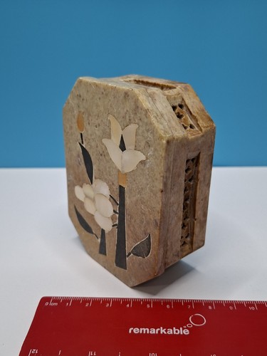 Vintage soapstone trinket box - vintage,