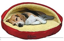 Plush Fleecy Pet Cave 64cm Soft Bed for Small Dog  Cat  Removable Top Washable 
