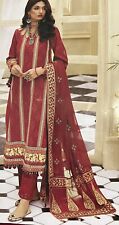 Gul Ahmed 3 pc suit.Embroided chiffon. Mahroon colour unstitched suit