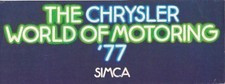 Simca Range 1976-77 UK Market