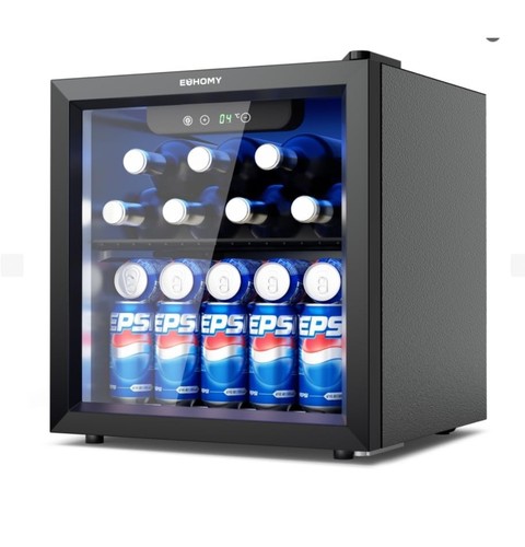 Euhomy beer fridge with glass - fridge,