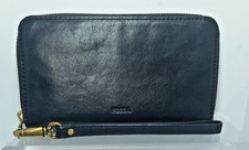 FOSSIL Emma Black Leather Zip