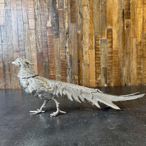 Pair silver plated pheasant - silver,