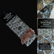 Tootal Vintage Mod Scarf, Sky Paisley, MOD, Retro, BNWT