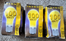 3 X 100w Watt Pearl Screw In Light Bulb