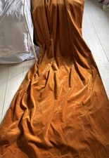 GORGEOUS VINTAGE VELVET DOOR  CURTAIN - AMBER - 2.15m Long x 1.12m Wide