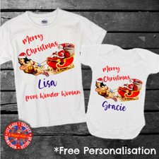 Wonder Woman Personalised Christmas T-shirt Boys Girls Gifts