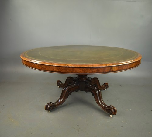 Victorian walnut leather top