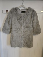 Grey Real Fox Fur Coat Jacket