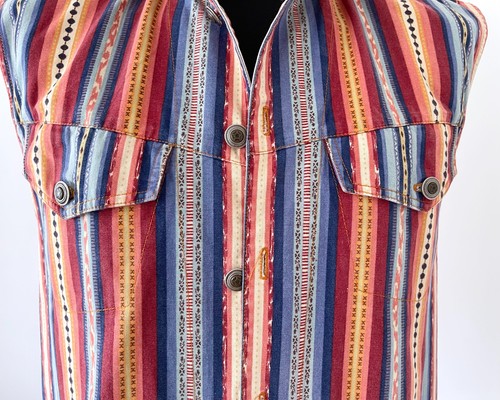 Vintage striped denim - vintage, vest
