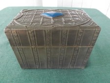 Antique Art Nouveau Arts & Crafts Pewter & Wood playing Card Box Circa 1905-1910