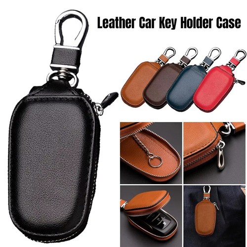 Leather car key fob cover - leather,