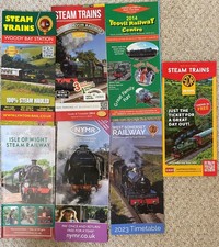 JOB LOT STEAM RAILWAY TIMETABLES LEAFLETS HERITAGE RAILWAYS 2014 - 2023