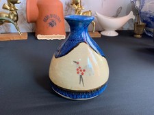 Mucros Pottery Hand Painted Vase Kerry Ireland 12cm Bird Theme Vintage