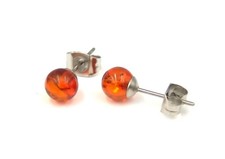 Genuine Amber Stud Earrings