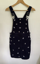 Tu Dungaree Dress navy  Cord Check Pinafore Corduroy UK 8 Petit Salisbury’s