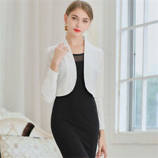 Formal Cropped Bolero Velvet Cardigan Shrug Jacket Tops Open Front Party Wedding