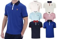 FILA Men's BB1 Classic Vintage Polo Shirt Short Sleeve Collared Stripe Top S-4XL
