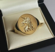 Silver gold signet ring - silver,