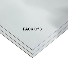 White Faced Hardboard 3.2mm Thick Pack of 3  Handy Sized Sheets