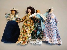 4 Vintage Wooden Peg Dolls