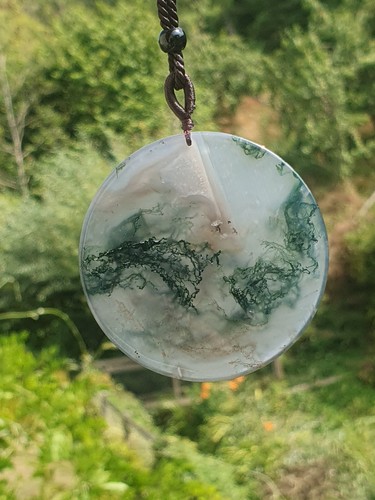 Large moss agate round - moss,