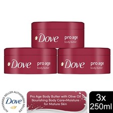 Dove Pro Age Body Butter Nourishing Body Care+Moisture with Olive Oil, 3x250ml
