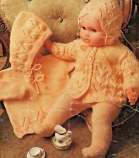162  Baby Dolls Pram Set DK Knitting Pattern ONLY Length 23" 59cm Vintage COPY