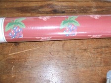 A ROLL OF VINTAGE LAURA ASHLEY BARWELL BERRY BURGANDY WALLPAPER FREE POST