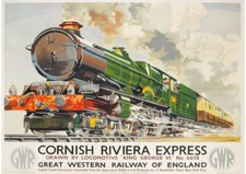 VINTAGE Railway POSTER Cornish