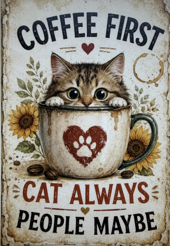 Cat attitude postcard - cat,