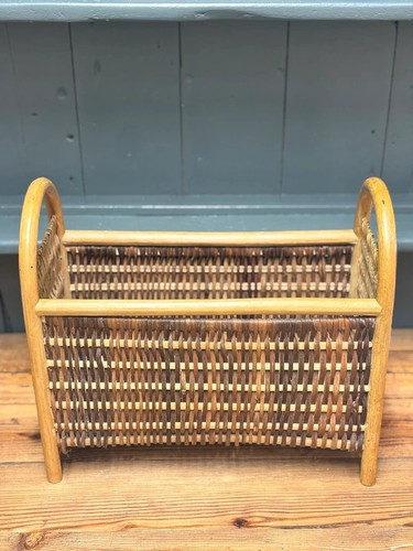 Vintage wicker magazine - magazine, rack