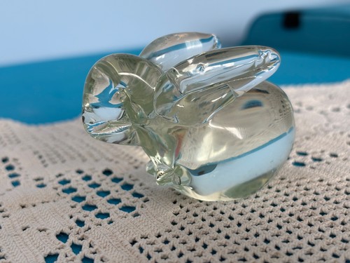 Vintage clear glass rabbit - vintage,